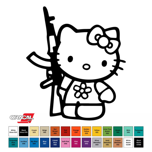 Hello kitty with - with, ak-47